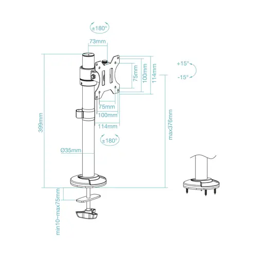 Soporte de Mesa para Pantallas 17"-32", Color Negro - Imagen 8