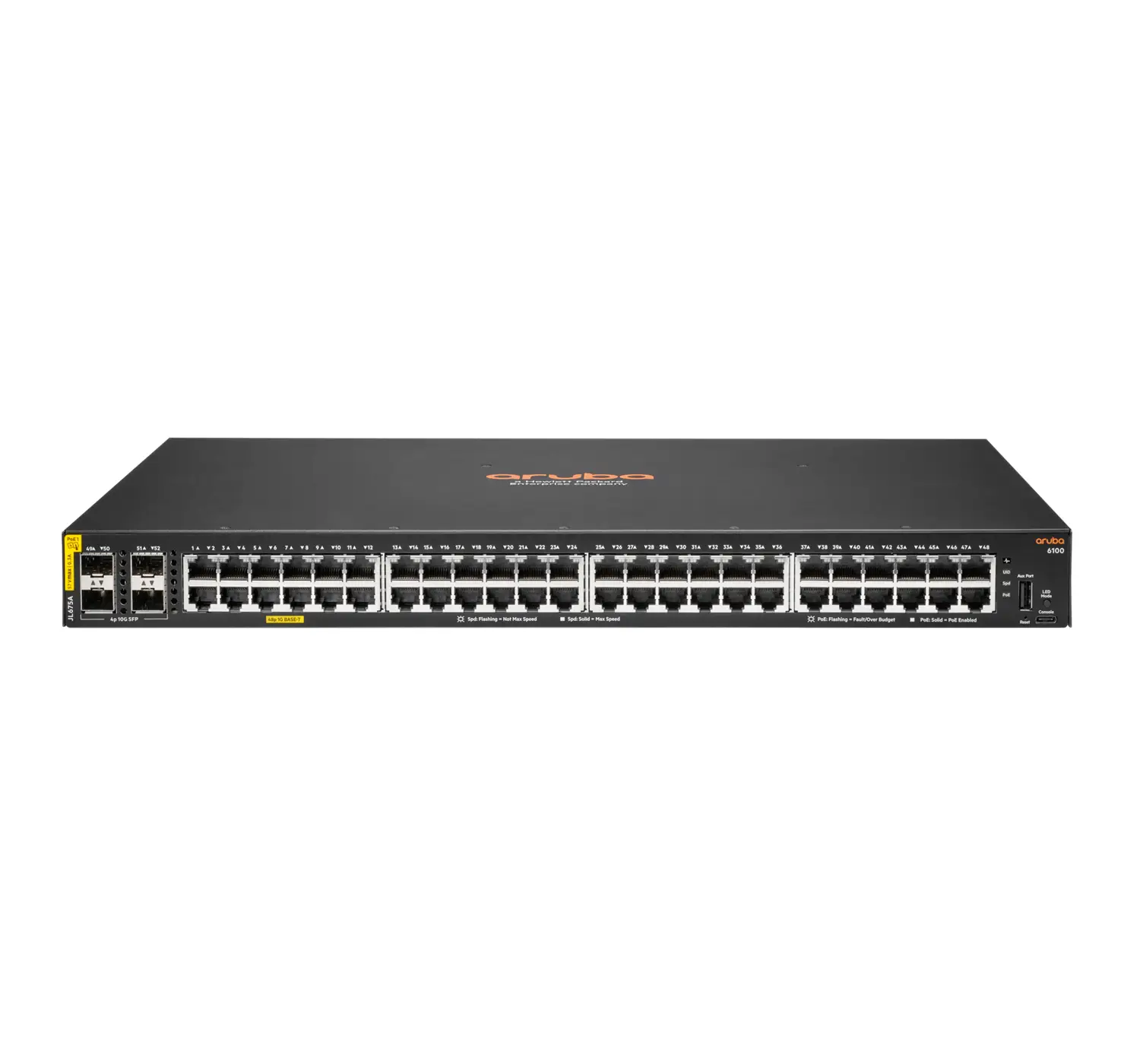 Aruba Networking 6100 48G Class4 PoE 4SFP+ 370W Gestionado L3 Gig..