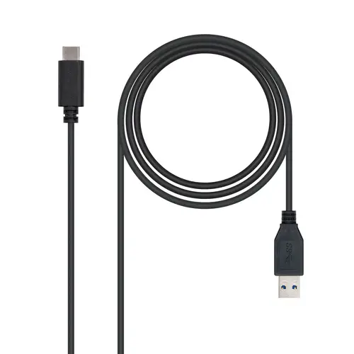 USB 3.1, 1m cable USB USB 3.2 Gen 2 (3.1 Gen 2) USB C USB A Negro - Imagen 1