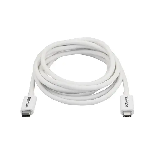Cable Thunderbolt 3 Pasivo de 2m - 20Gbps - PD 100W - Vídeo 4K - Cable Thunderbolt - Certificado Thunderbolt - Compatible con USB4 / Modo Alt DP - Thunderbolt 4 - USB 3.2 - USB-C - Blanco - Imagen 4
