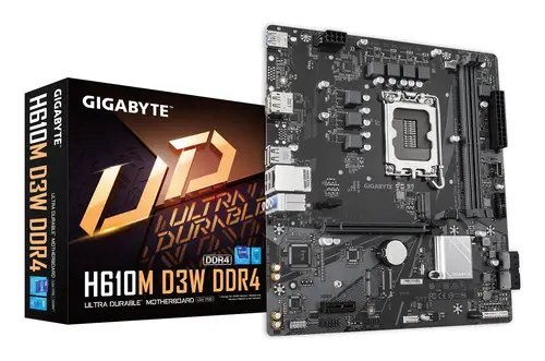H610M D3W DDR4 Placa base - Compatible con procesadores Intel Core de 14ª generación, VRM de 5+1+1 fases, hasta 3200 MHz DDR4, 1xPCIe 3.0 M.2, LAN 1 GbE, USB 3.2 Gen 1 - Imagen 1