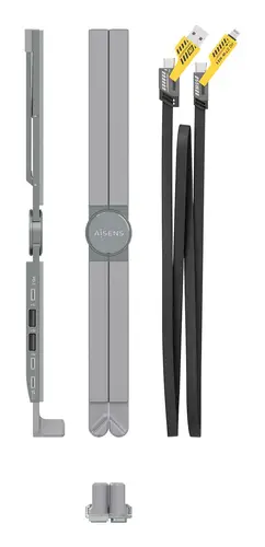 Soporte de Sobremesa Ajustable Para Portail / Tablet Con USB-C Docking 4 en 1, Gris - Imagen 4
