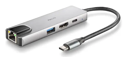 NGS-HUB-0140 hub de interfaz USB 2.0 Type-C 5000 Mbit/s Aluminio, Negro - Imagen 2