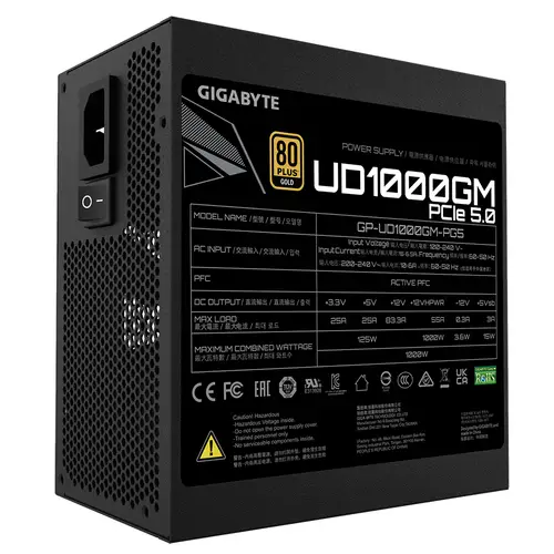 UD1000GM PG5 unidad de fuente de alimentación 1000 W 20+4 pin ATX ATX Negro - Imagen 5