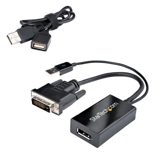 Adaptador DVI a DisplayPort Alimentado por USB - Conversor DVI a DisplayPort - Convertidor DVI-D a DP - 1920x1200 - Imagen 9