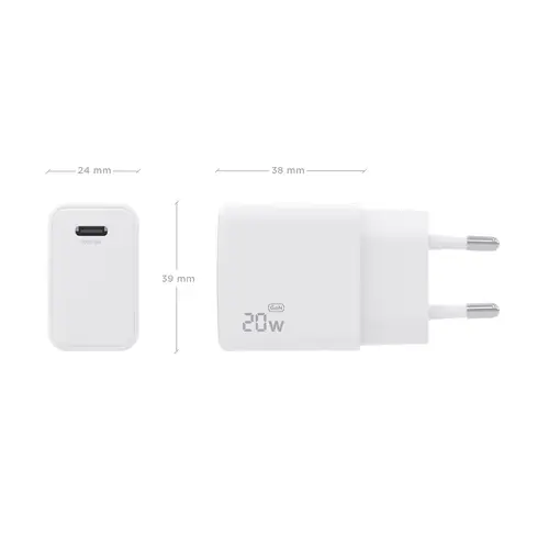 Cargador GaN USB-C PD3.0 1xUSB-C 20W, Blanco - Imagen 4