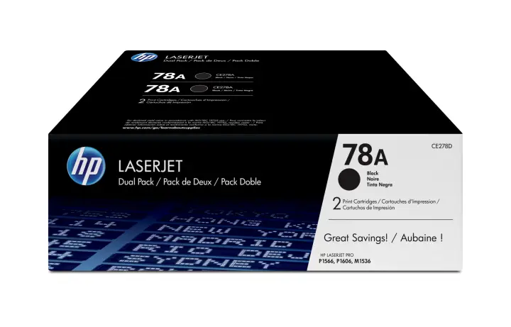 Pack de ahorro de 2 cartuchos de tóner original LaserJet 78A negro
