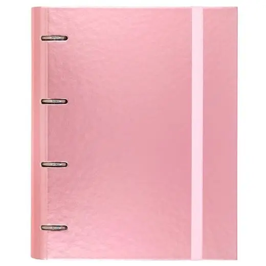 CARCHIVO CARPEBLOCK METAL CARPETA CARTÓN FORRADO PLASTIFICADO A4 ANILLAS MIXTAS 4X35MM C/RECAMBIO 100H 4X4 ROSA
