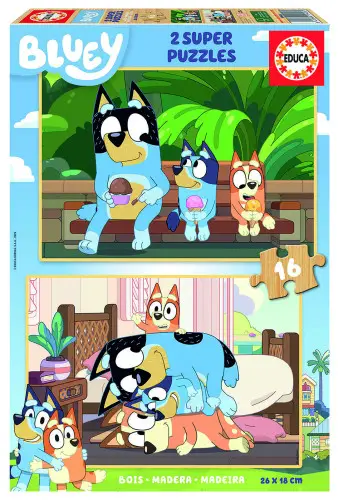 PUZZLE EDUCA BLUEY 2X16 PZ.  MADERA 19406