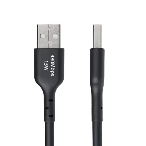 Cable Cargador USB-A a USB-C de 4m - Cable Adaptador USB-A a USB Tipo C - 3A - Cable de Carga y Sincronización - USB 2.0 - Recubrimiento de TPE - M/M - Negro - Imagen 2