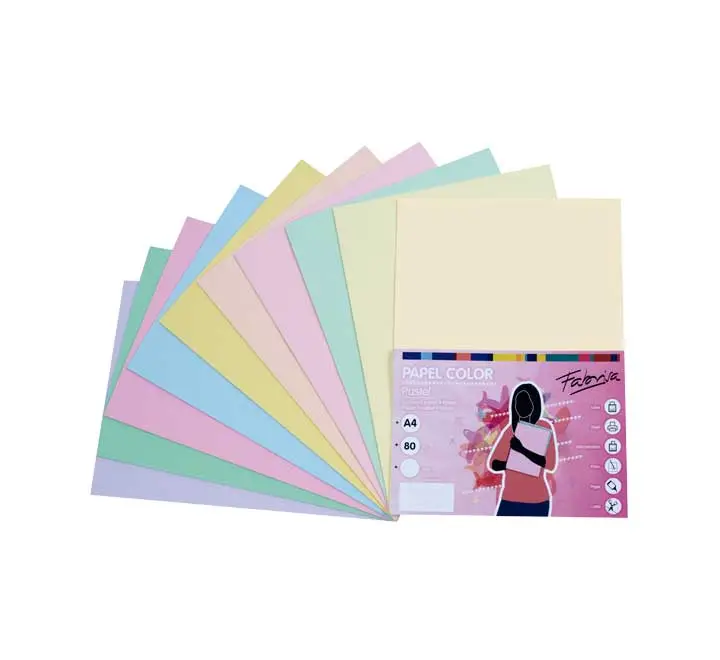 PAQ. 250H PAPEL FABRISA 80GR A4 STDO PASTEL