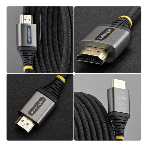 Cable HDMI Certificado Premium de Alta Velocidad de 1m - Ultraflexible - Trenzado - 4K 60Hz/1440p 144Hz - HDR10/ARC - 18Gbps - Imagen 3