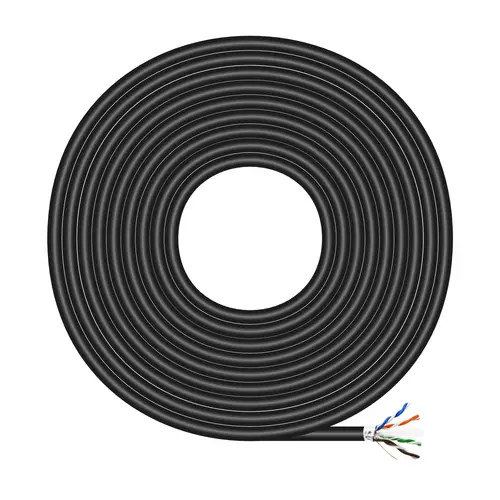 Cable de Red Exterior Impermeable RJ45 Cat.6 FTP Rigido AWG24, Negro, 305M - Imagen 1