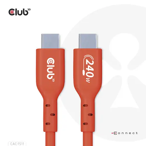 Cable certificado USB2 tipo C bidireccional USB-IF Datos 480 Mb, PD 240 W (48 V/5 A) EPR M/M 1 m/3,23 pies - Imagen 2