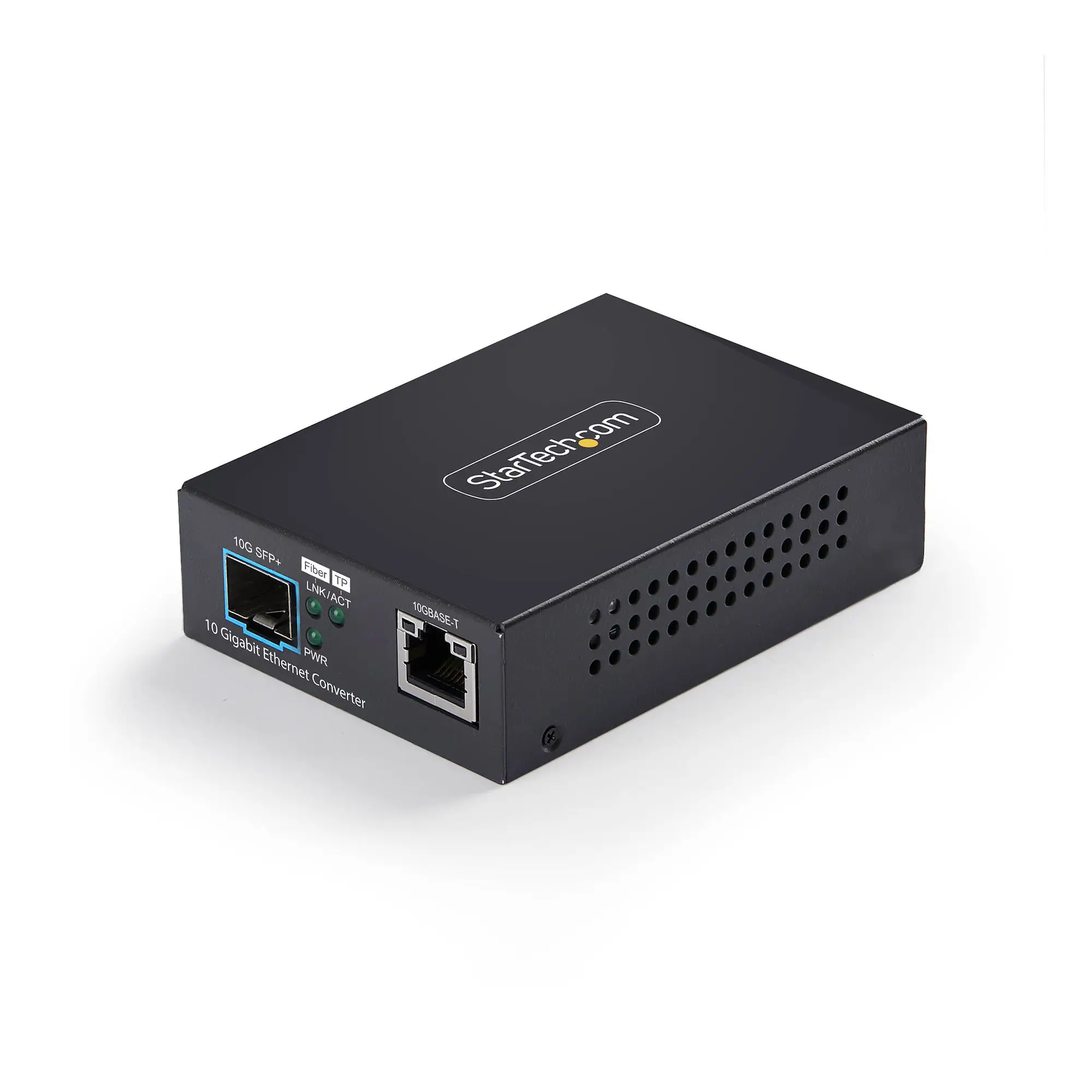 Conversor de Medios de Fibra 10GbE SFP+ - RJ-45 a SFP+ 10GBASE-X - Monomodo - Multimodo - Tramas Jumbo de 16K - TAA