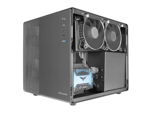 MC-MPRO Negro, Caja Profesional Compacta Micro-ATX, Ventana Lateral Completa Cristal Templado, 3x Ventiladores 120mm, Panel Lateral Completo Mesh - Imagen 3
