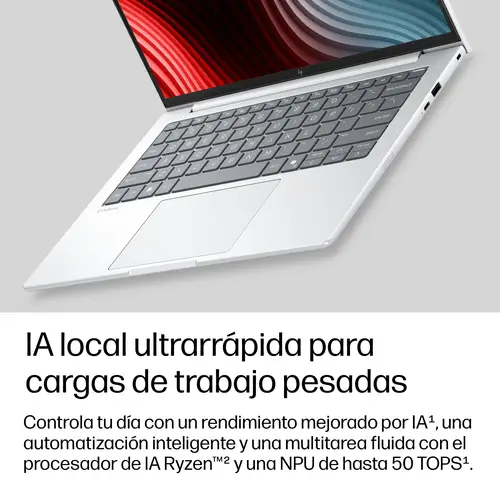 EliteBook 8 G2a 14 inch Notebook Next Gen AI PC Wolf Pro Security Edition Copilot+ PC AMD Ryzen AI 7 Portátil 35,6 cm (14") WUXGA 32 GB LPDDR5x-SDRAM 1 TB SSD Wi-Fi 7 (802.11be) Windows 11 Pro Plata - Imagen 6