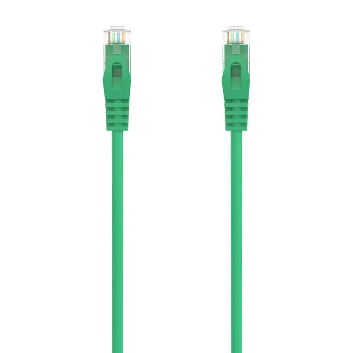 Cable de Red Latiguillo RJ45 LSZH Cat.6A 500 Mhz UTP AWG24, Verde, 3.0M