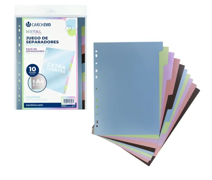 49081099 divisor Cartón, Polipropileno (PP) Multicolor 10 pieza(..