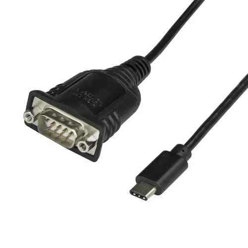 Adaptador Cable de 40cm USB-C a Serie - Cable Conversor USB TipoC a Serie DB9 RS232 - Cable USBC Serial para PLCs, Escáneres, Impresoras - Macho a Macho - para Windows Mac o Linux - Imagen 1