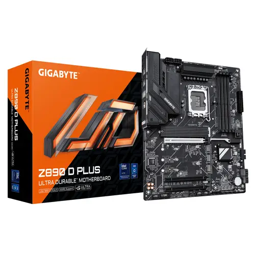 Z890 D PLUS Placa Base  Compatible con procesadores Intel Core Ultra (Serie 2), VRM de 12+1+2 fases, hasta 9466 MHz DDR5 (OC), 1x PCIe 5.0 M.2 + 3x PCIe 4.0 M.2, LAN 2.5 GbE, USB 3.2 Gen 2 - Imagen 1