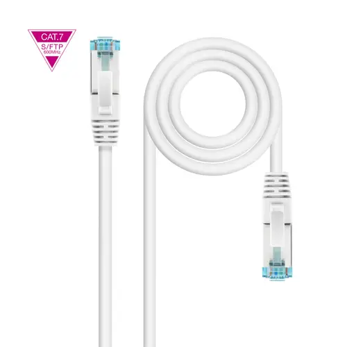 Cable de Red Cat.7 600MHZ LSZH SFTP PIMF AWG26, Blanco, 30 cm - Imagen 1