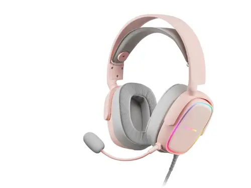 MHAX Rosa, Auriculares Gaming RGB, Micrófono Extraíble, HiFi, Compatibilidad Multiplataforma - Imagen 1