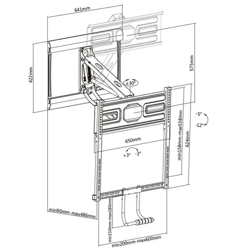 Soporte de pared para TV abatible de 43"-70 - Imagen 10