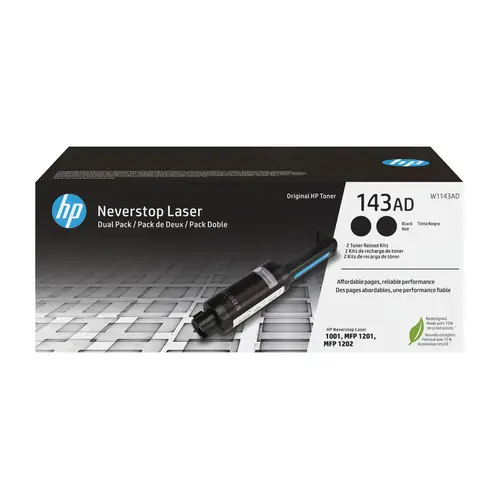 Kit de dos paquetes de recarga de tóner Original Neverstop 143AD negro - Imagen 1