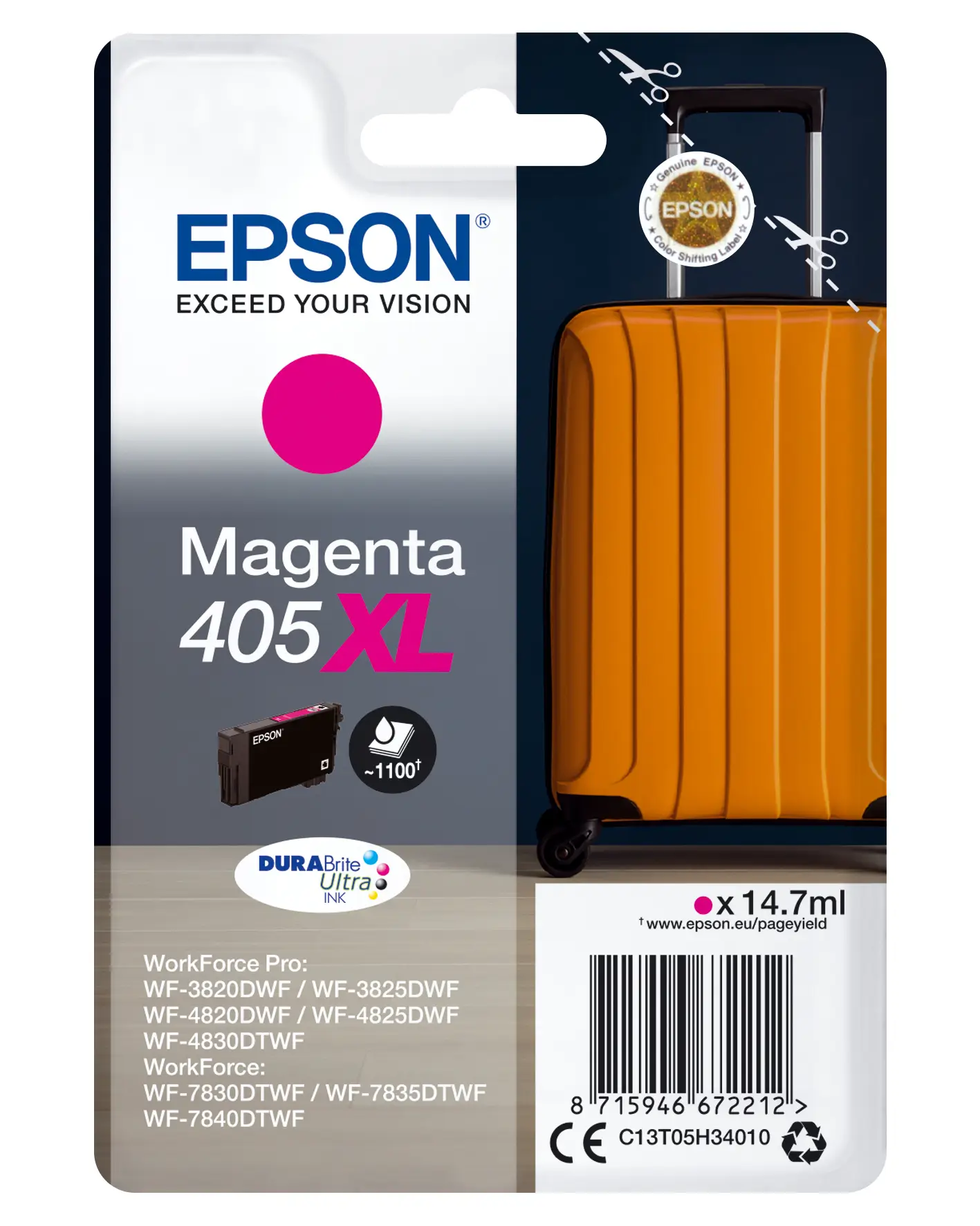 Singlepack Magenta 405XL DURABrite Ultra Ink