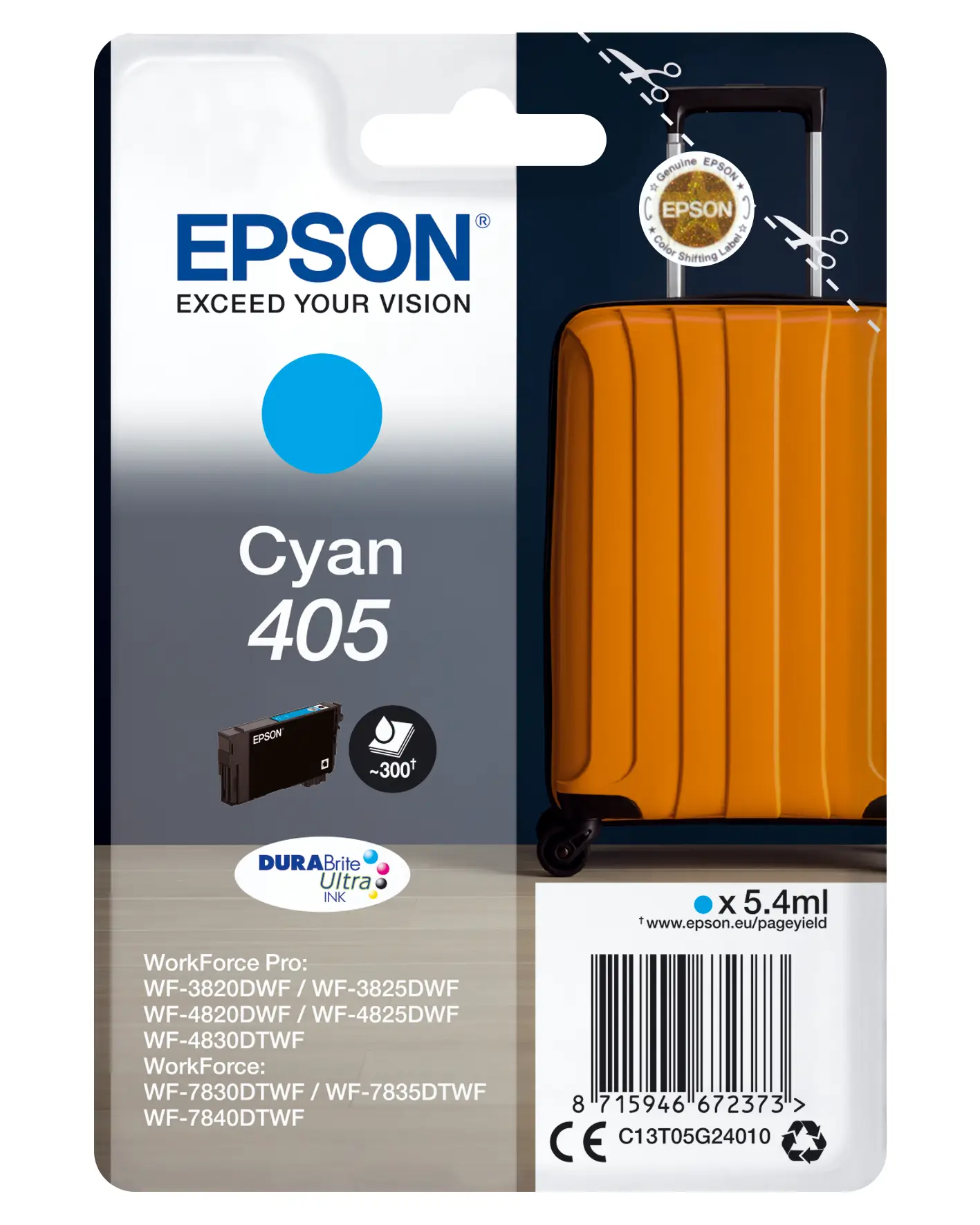 Singlepack Cyan 405 DURABrite Ultra Ink