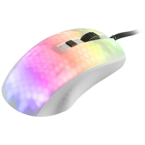 MMRW, Ratón Gaming RGB Chroma, Estructura Translúcida Ultra-ligera 58 g, 12800 DPI, Switches Mecánicos HUANO, Blanco - Imagen 3