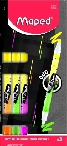 ROTUL. FLUOR MAPED DUO B/3 - Pack de 12 unidades