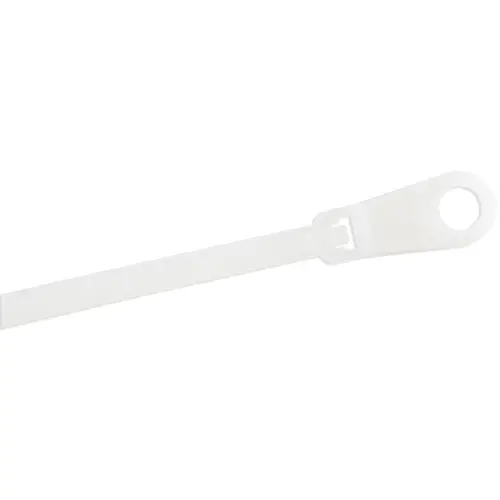 Bridas sujetacables de 10cm con perforación de montaje - 2 mm de ancho, para grupo de cables de 22 mm, soportan 8 kg de tensión, de Nylon 66, UL, paquete de 100 - Imagen 3