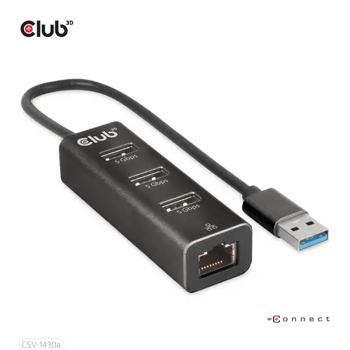 USB 3.2 Gen1 Tipo-A, Hub de 3 Puertos con Gigabit Ethernet - Imagen 3