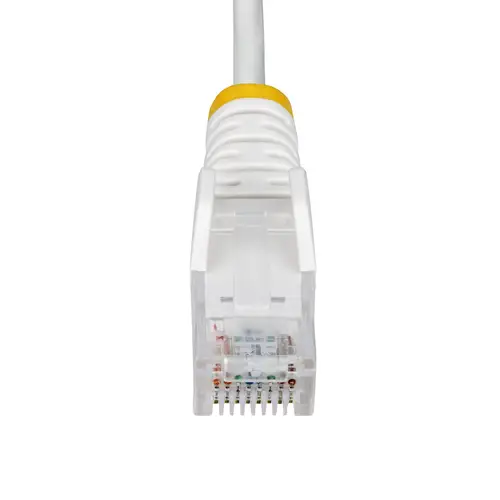 Cable de Red Ethernet CAT6 Delgado sin Enganches Blanco de 10m - Cable RJ45 Snagless Slim de 28AWG - Alambre de Cobre Puro - PoE 100W - con Alivios de Tensión - LSZH - Probado con Fluke - Imagen 4