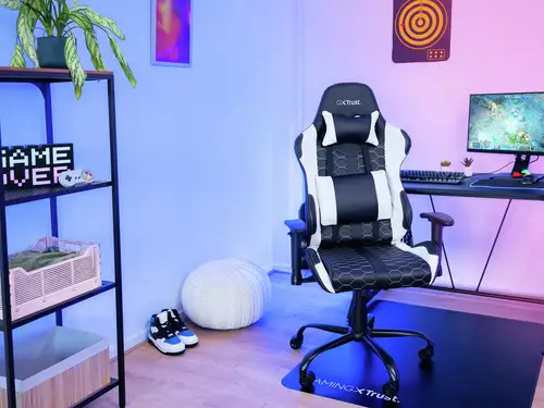 GXT 708W Resto Silla para videojuegos universal Negro, Blanco - Imagen 7
