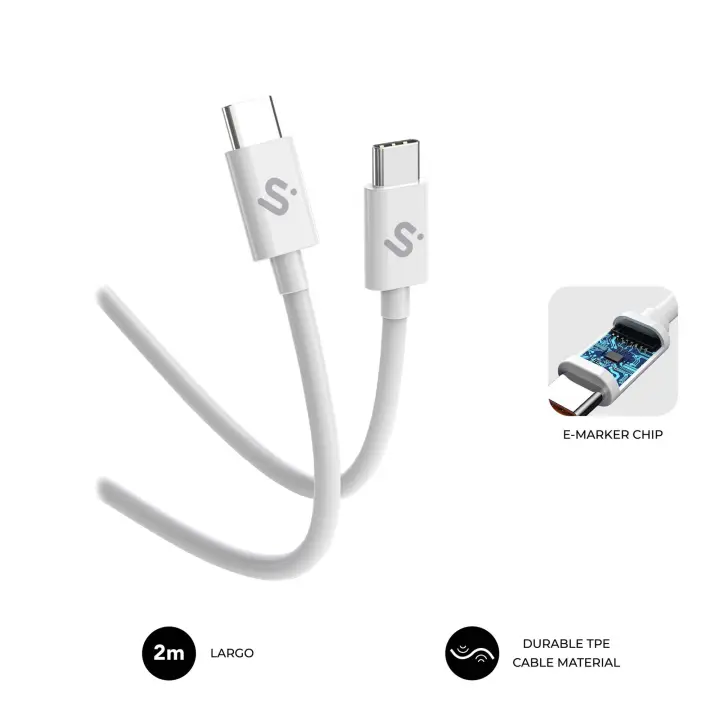 CABLE PLUS 100W C-C 2m WHITE