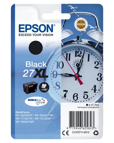 Alarm clock Singlepack Black 27XL DURABrite Ultra Ink - Imagen 1