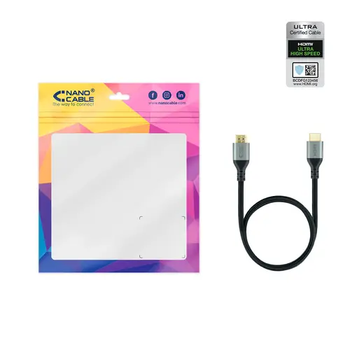 Cable HDMI 2.1 Certificado ULTRA HIGH SPEED A/M-A/M, Negro, 2 m - Imagen 5