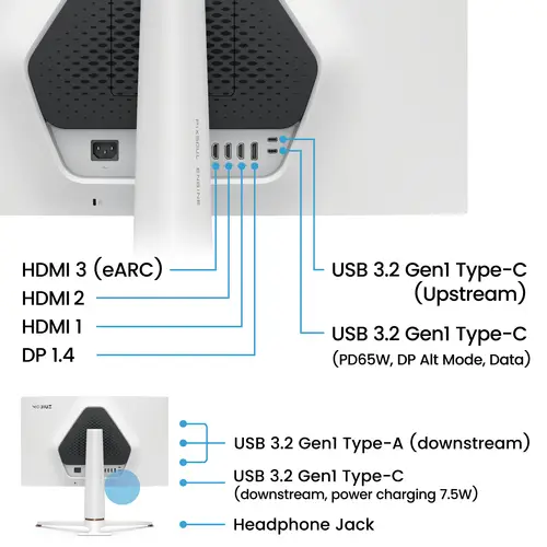 EX271U pantalla para PC 68,6 cm (27") 3840 x 2160 Pixeles 4K Ultra HD LED Negro, Blanco - Imagen 5