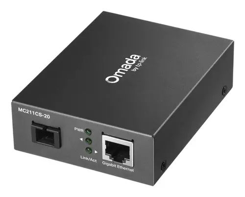 Omada MC211CS-20 convertidor de medio 1000 Mbit/s 1310 nm Monomodo Negro - Imagen 1