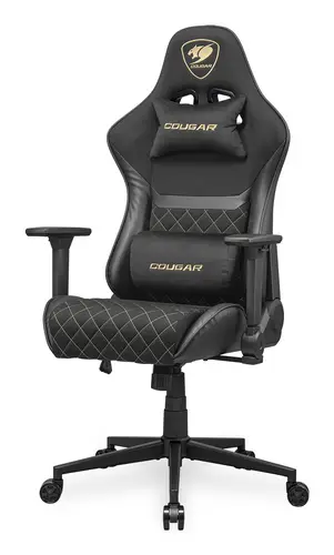 CGR-A2F-GLB Silla para videojuegos universal Asiento acolchado tapizado Negro, Oro - Imagen 2