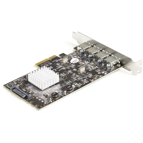 Tarjeta PCIe de 4 Puertos USB-A - Tarjeta PCI Express de Expansión USB Tipo A 3.2 Gen 2 de 10Gb con 2 Controladores - 4x USB-A - Tarjeta Adaptadora PCIe USB - Win/Mac/Linux - Imagen 2
