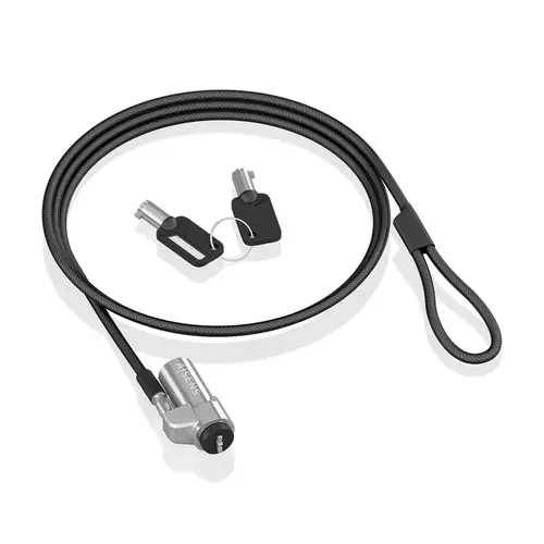 Cable de Seguridad tipo NANO con cerradura de llave para ordenador, monitor, portátil 1.5m - Imagen 3