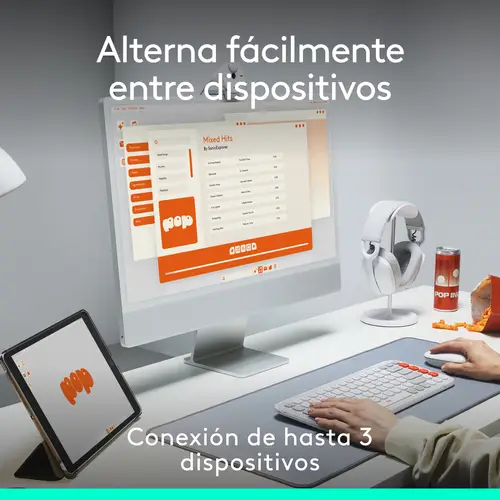 POP Mouse, ratón inalámbrico Bluetooth compacto y portátil con botones programables y clics discretos, tecnología Easy-Switch para alternar hasta 3 dispositivos, portátil, tablet, PC: Rosa - Imagen 8