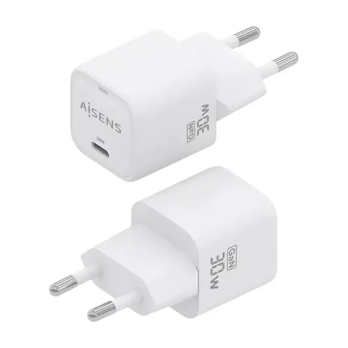 Cargador GaN 30W, 1xUSB-C PD3.0 QC4.0, Blanco - Imagen 3