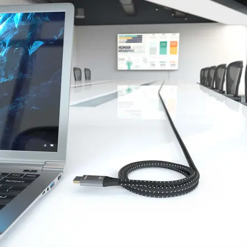 Cable HDMI V2.1 ultra alta velocidad / HEC 8K@60Hz 48Gbps, A/M-A/M, Gris/Negro, 7.0m - Imagen 4