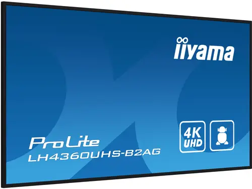 LH4360UHS-B2AG pantalla de señalización Pizarra de caballete digital 108 cm (42.5") LED Wifi 500 cd / m² 4K Ultra HD Negro Procesador incorporado Android 11 24/7 - Imagen 5