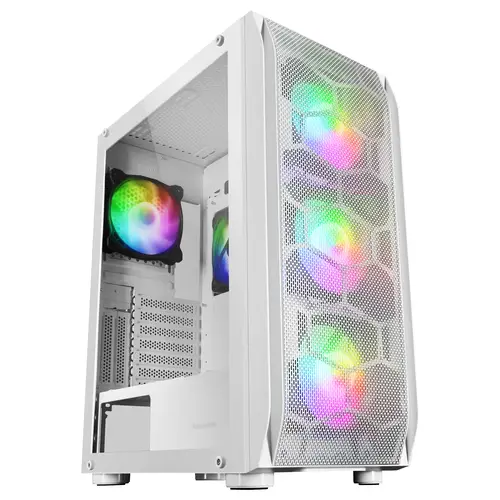 MC-KX, Torre Gaming Premium E-ATX, Sistema CPU Freezer, 5 Ventiladores ARGB Ultra-silenciosos, Controladora ARGB y Mando RF, Frontal Mesh, Blanco - Imagen 1